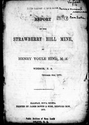 Cover of: Report on the Strawberry Hill mine