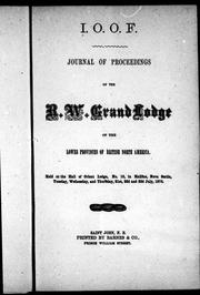 Cover of: Journal of proceedings of the R.W. Grand Lodge of the Lower Provinces of British North America by 