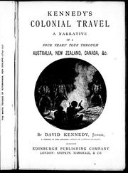 Cover of: Kennedy's colonial travel by by David Kennedy.