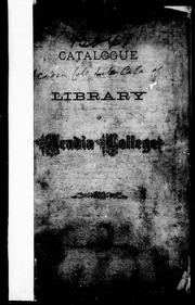 Cover of: Catalogue of library of Acadia College by Acadia College. Library.