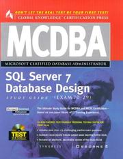 Cover of: MCDBA SQL Server 7.0 database design study guide