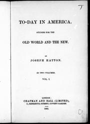 Cover of: To-day in America by by Joseph Hatton.