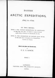 Cover of: Danish arctic expeditions, 1605 to 1620: in two books