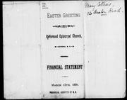 Cover of: Easter greeting 1891, Reformed Episcopal Church, Victoria, B.C., financial statement to March 15th, 1891 by 