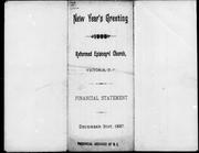 New Year's greeting 1888, Reformed Episcopal Church, Victoria, B. C., financial statement to December 31st, 1887