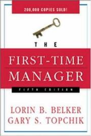 Cover of: The First-time Manager | Loren B. Belker