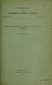 Cover of: Mexican, Central American, and Cuban cambari.