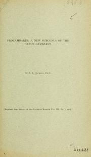 Cover of: Procambarus, a new subgenus of the genus Cambarus by Alfred Edward Ortmann