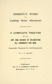 Gordon's work on cutting men's garments by Selden Smith Gordon
