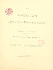 Cover of: The American coat, vest and trousers system