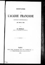 Cover of: Histoire de l'Acadie françoise (Amérique septentrionale) de 1598 à 1755