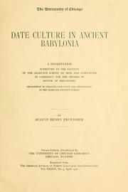 Date culture in ancient Babylonia .. by August Henry Pruessner