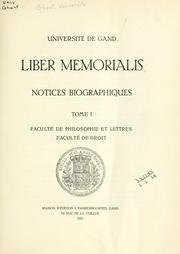 Université de Gand.  Liber memorialis: notices biographiques by Ghent. Université.