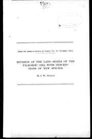 Cover of: Revision of the land snails of the Paleozoic era, with descriptions of new species