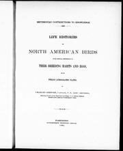 Cover of: Life histories of North American birds with special reference to their breeding habits and eggs