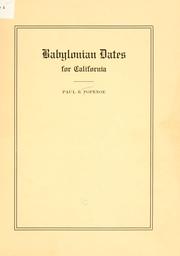 Babylonian dates for California by Paul Bowman Popenoe