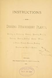 Cover of: Instructions for digging strawberry plants by M. O. Smith, M. O. Smith