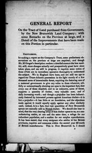Reports nos. 1 and 2 on the state and condition of the province of New Brunswick by E. N. Kendall