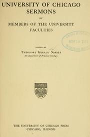 Cover of: University of Chicago sermons | Theodore Gerald Soares