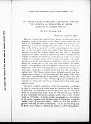 Cover of: National characteristics and migrations of the Hurons as indicated by their remains in north Simcoe by Andrew F. Hunter