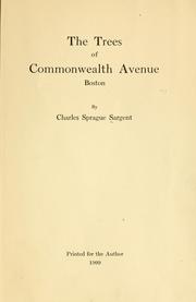 Cover of: The trees of Commonwealth Avenue, Boston by Sargent, Charles Sprague