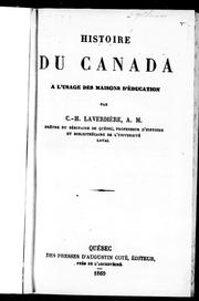 Cover of: Histoire du Canada à l'usage des maisons d'éducation