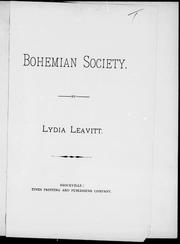 Cover of: Bohemian society