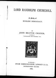 Cover of: Lord Randolph Churchill by John Beattie Crozier, John Beattie Crozier