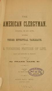 Cover of: American clergyman ... | Danz, Frank, Sr