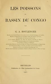 Cover of: Les poissons du basin du Congo by George Albert Boulenger