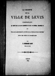 La charte de la ville de Lévis by Lévis (Québec).