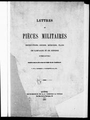 Cover of: Lettres et pièces militaires by publié s [sic] sous la direction de H.R. Casgrain.