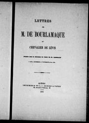 Cover of: Lettres de M. de Bourlamaque au chevalier de Lévis