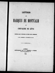 Cover of: Lettres du marquis de Montcalm au chevalier de Lévis