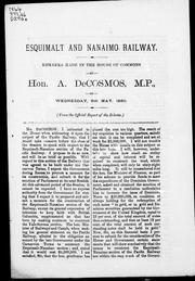 Cover of: Esquimalt and Nanaimo railway by Amor DeCosmos