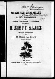 Cover of: M. Charles-P.-F. Baillairgé, maître-correspondant