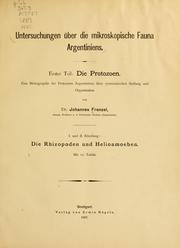 Cover of: Untersuchungen über die mikroskopische Fauna Argentiniens. by Johannes Frenzel