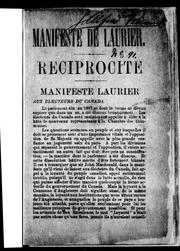 Cover of: Manifeste de Laurier by Sir Wilfrid Laurier
