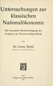 Cover of: Untersuchungen zur klassischen Nationalokonomie, mit besonderer Berucksichtigung des Problems der Durchschnittsprofitrate