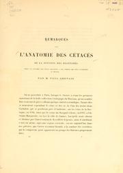 Cover of: Remarques sur l'anatomie des cétéces de la division des Balénides by Gervais, Paul