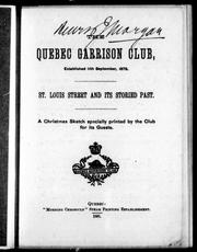 Cover of: St. Louis Street and its storied past: a Christmas sketch specially printed by the club for its guests