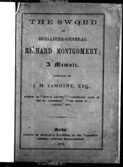 Cover of: The Sword of Brigadier-General Richard Montgomery: a memoir