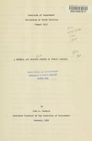 Cover of: general and uniform system of public schools