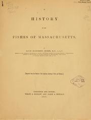 Cover of: A history of the fishes of Massachusetts