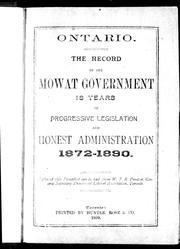 Cover of: The Record of the Mowat government by 