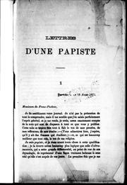 Cover of: Lettres d'une papiste by Kate Lewisson