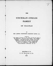 Cover of: The Cochran-Inglis family of Halifax | 