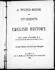 Cover of: A word-book for students of English history