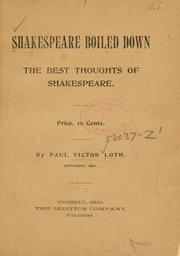 Cover of: Shakespeare boiled down | William Shakespeare