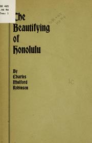 Cover of: The beautifying of Honolulu